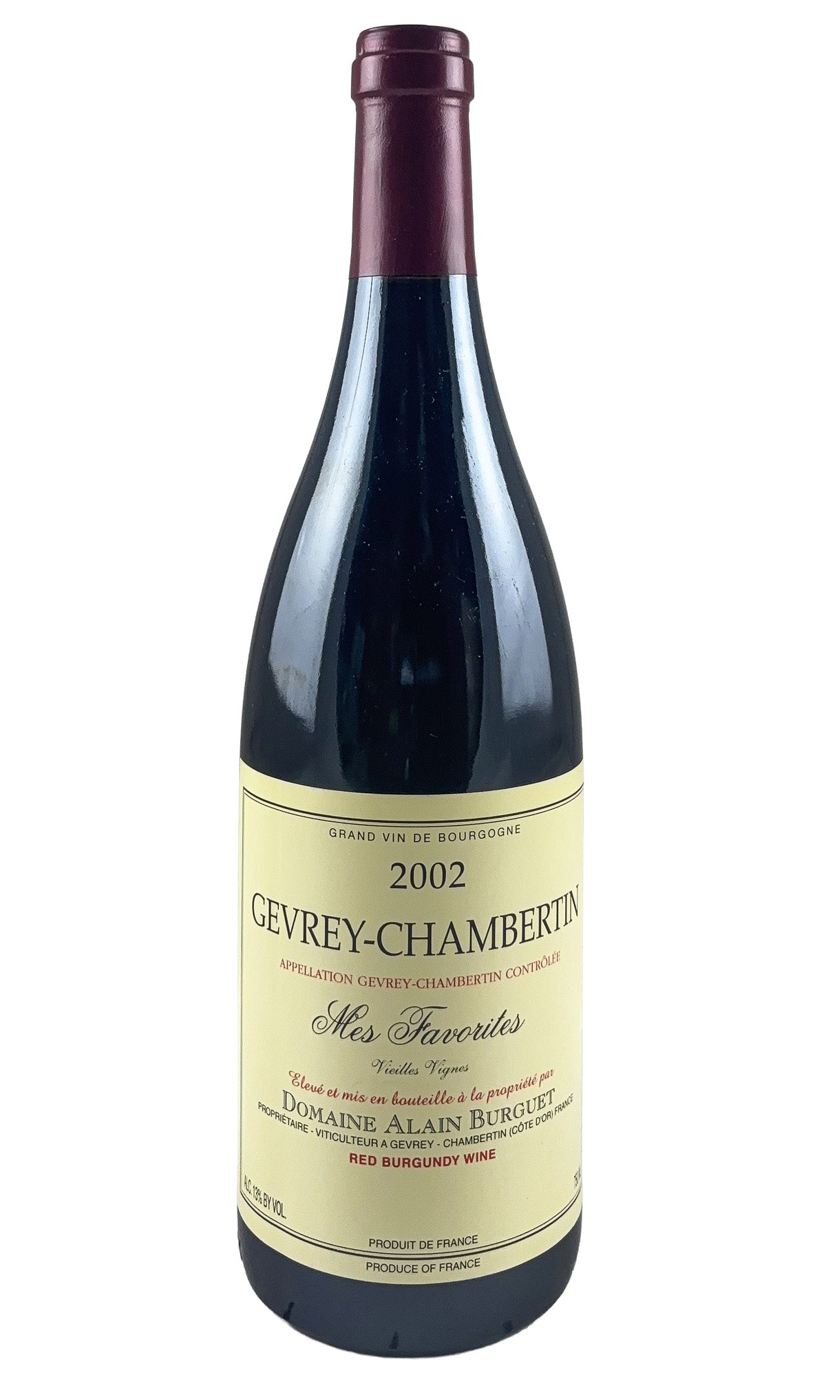 Bottle of Alain Burguet, Gevrey-Chambertin Mes Favorites, 2002 - Red Wine - Flatiron Wines & Spirits - New York