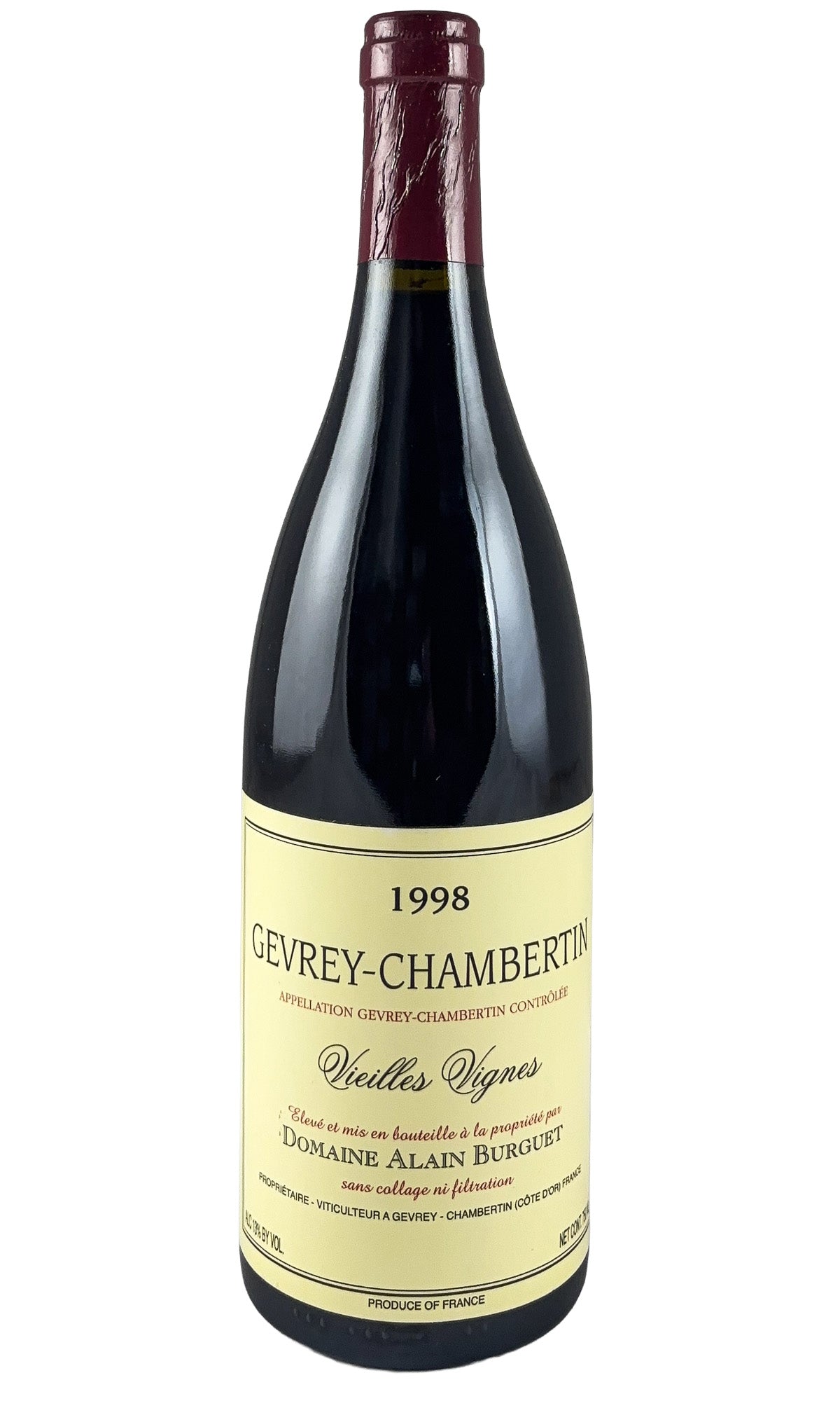 Bottle of Alain Burguet, Gevrey-Chambertin Vieilles Vignes, 1998 - Red Wine - Flatiron Wines & Spirits - New York