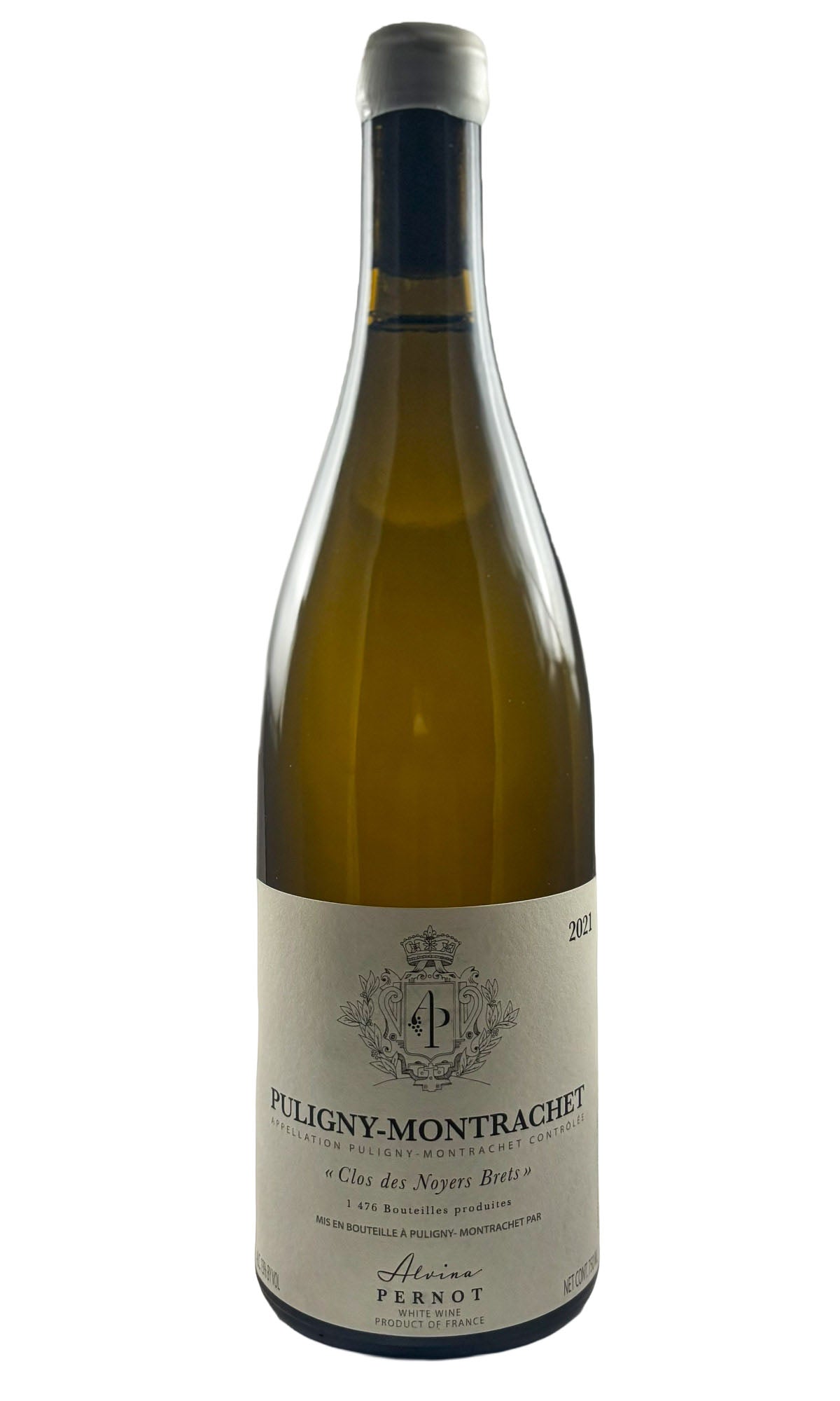 Bottle of Alvina Pernot, Puligny-Montrachet Clos des Noyers Brets, 2021 - White Wine - Flatiron Wines & Spirits - New York