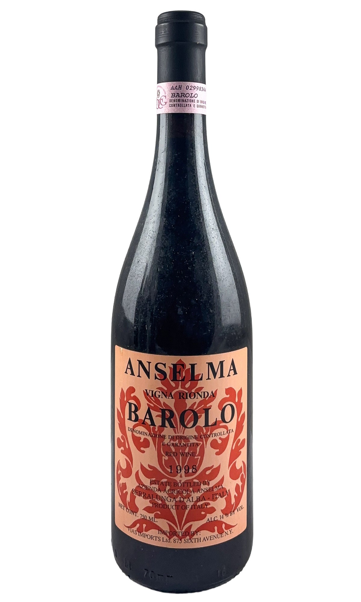 Bottle of Anselma Giacomo, Barolo Vigna Rionda, 1998 - Red Wine - Flatiron Wines & Spirits - New York