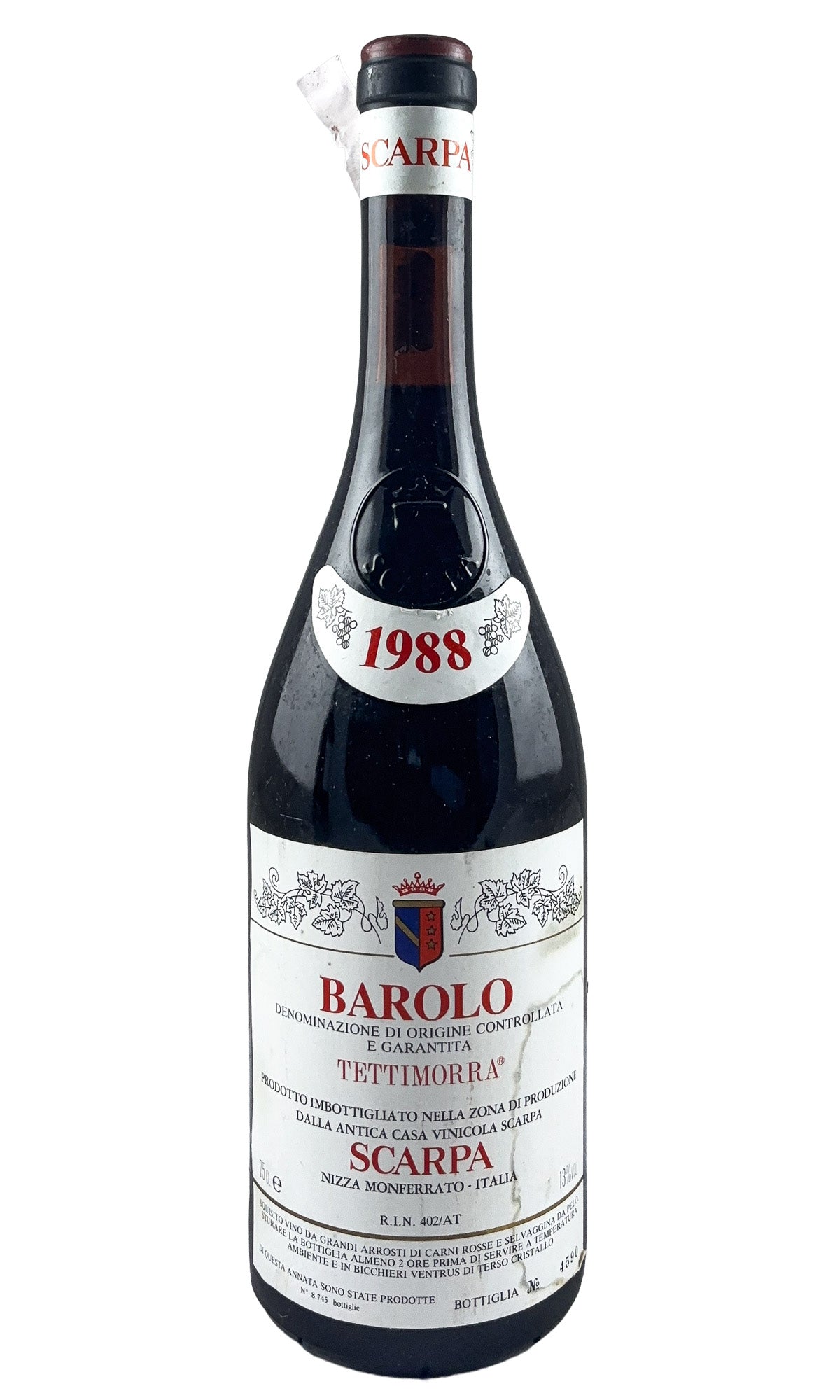 Bottle of Antica Casa Vinicola Scarpa, Barolo Tettimora, 1988 - Red Wine - Flatiron Wines & Spirits - New York