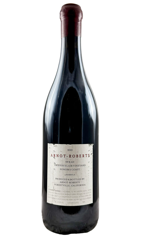 Bottle of Arnot-Roberts, Syrah Griffin's Lair Vineyard, 2010 - Red Wine - Flatiron Wines & Spirits - New York