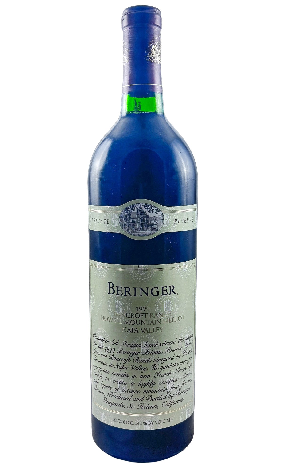 Bottle of Beringer, Napa Valley Merlot Bancroft Ranch Howell Mountain, 1999 - Red Wine - Flatiron Wines & Spirits - New York