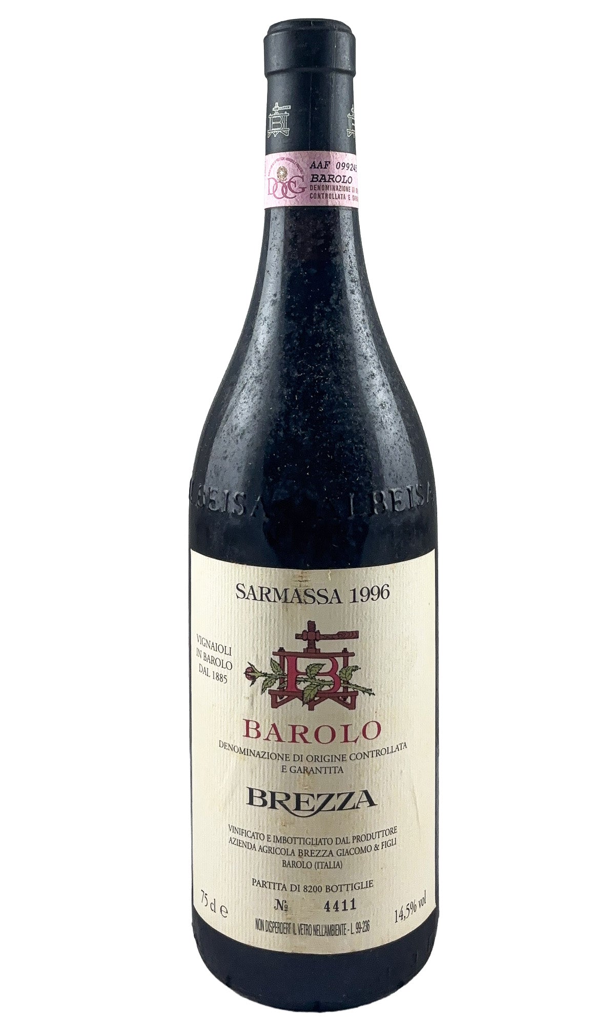 Bottle of Brezza, Barolo Sarmassa, 1996 - Red Wine - Flatiron Wines & Spirits - New York