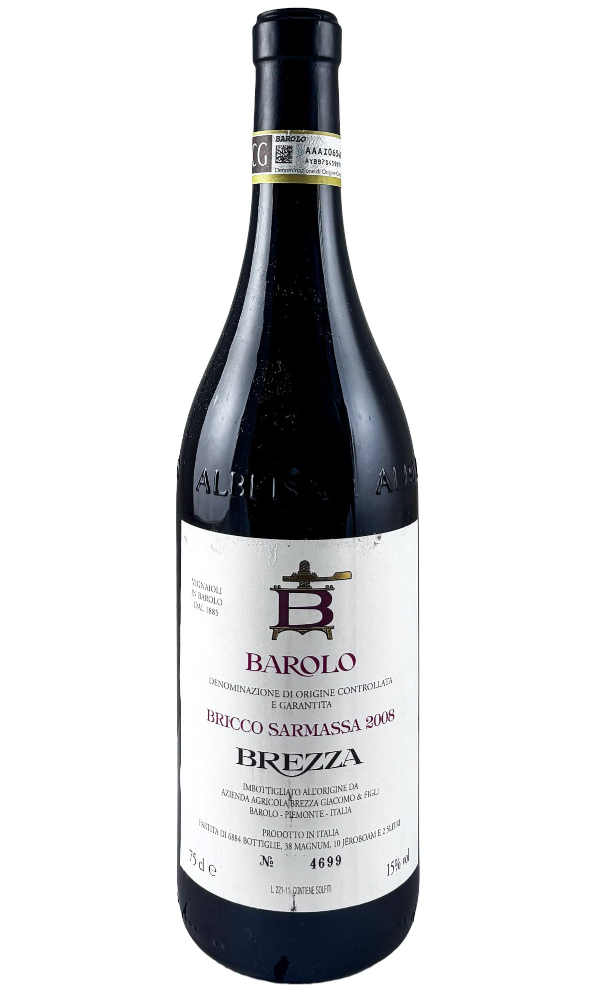 Bottle of Brezza, Barolo Sarmassa, 2008 - Red Wine - Flatiron Wines & Spirits - New York