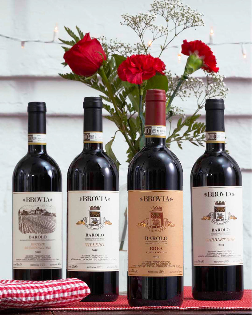 Lineup of 2018 Barolo wines from Brovia