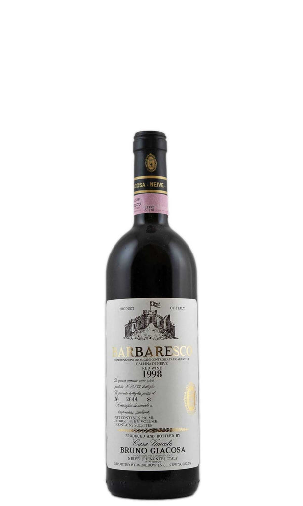 Bottle of Bruno Giacosa, Barbaresco Gallina, 1998 - Red Wine - Flatiron Wines & Spirits - New York