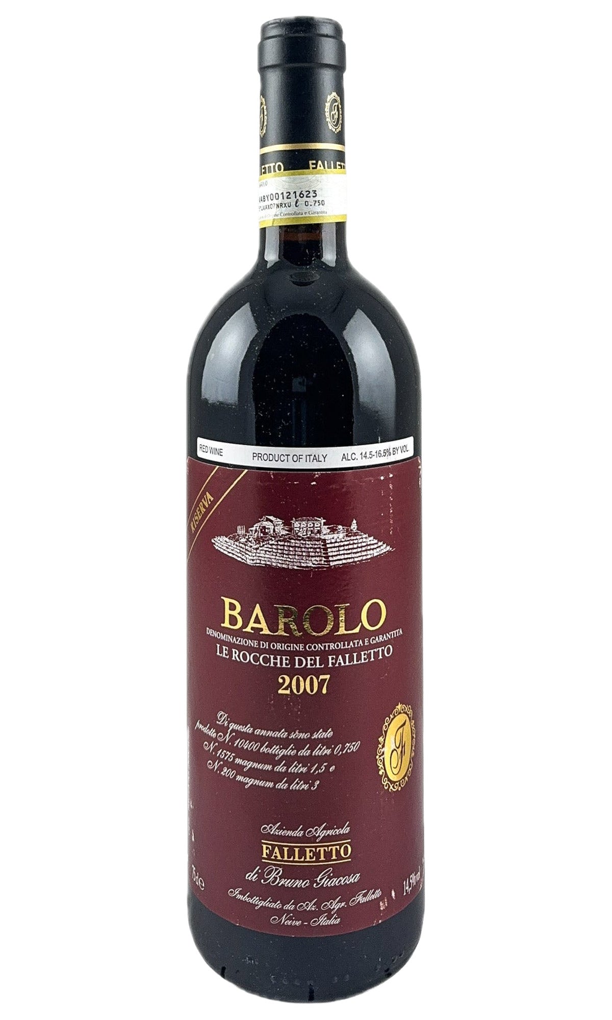 Bottle of Bruno Giacosa, Barolo Riserva Rocche del Falletto, 2007 (red label) - Red Wine - Flatiron Wines & Spirits - New York