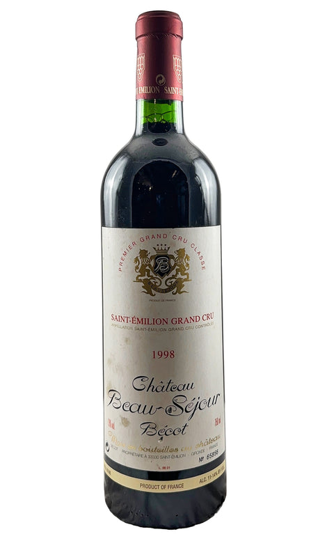 Bottle of Chateau Beau-Sejour Becot, Saint-Emilion (lightly scuffed labels), 1998 - Red Wine - Flatiron Wines & Spirits - New York