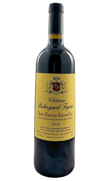 Bottle of Chateau Belregard-Figeac (Vignobles Pueyo), Saint-Emilion Grand Cru Classe, 2018 - Red Wine - Flatiron Wines & Spirits - New York