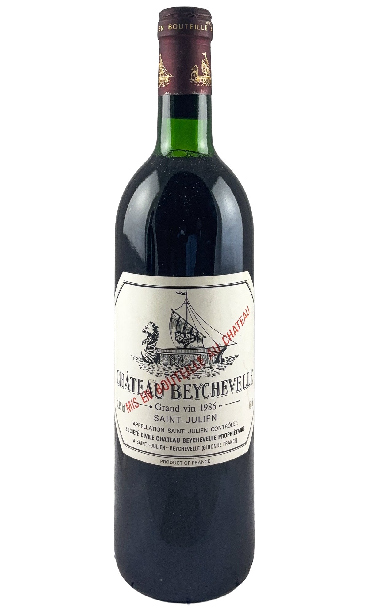 Bottle of Chateau Beychevelle, Saint-Julien 4eme Cru Classe, 1986 - Red Wine - Flatiron Wines & Spirits - New York