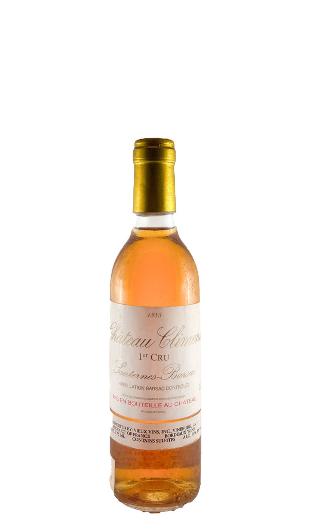 Bottle of Chateau Climens, Sauternes, 1988 (375ml) - Dessert Wine - Flatiron Wines & Spirits - New York