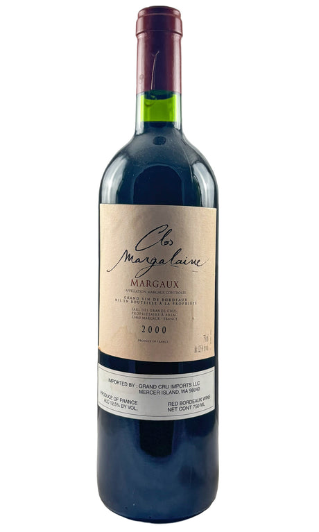 Bottle of Chateau Clos Margalaine, Margaux, 2000 - Red Wine - Flatiron Wines & Spirits - New York