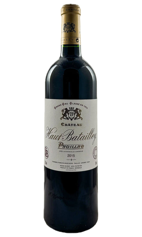 Bottle of Chateau Haut-Batailley, Grand Cru Pauillac, 2015 - Red Wine - Flatiron Wines & Spirits - New York