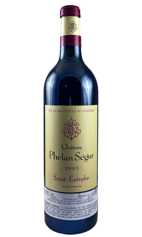 Bottle of Chateau Phelan-Segur, St. Estephe, 2005 - Red Wine - Flatiron Wines & Spirits - New York