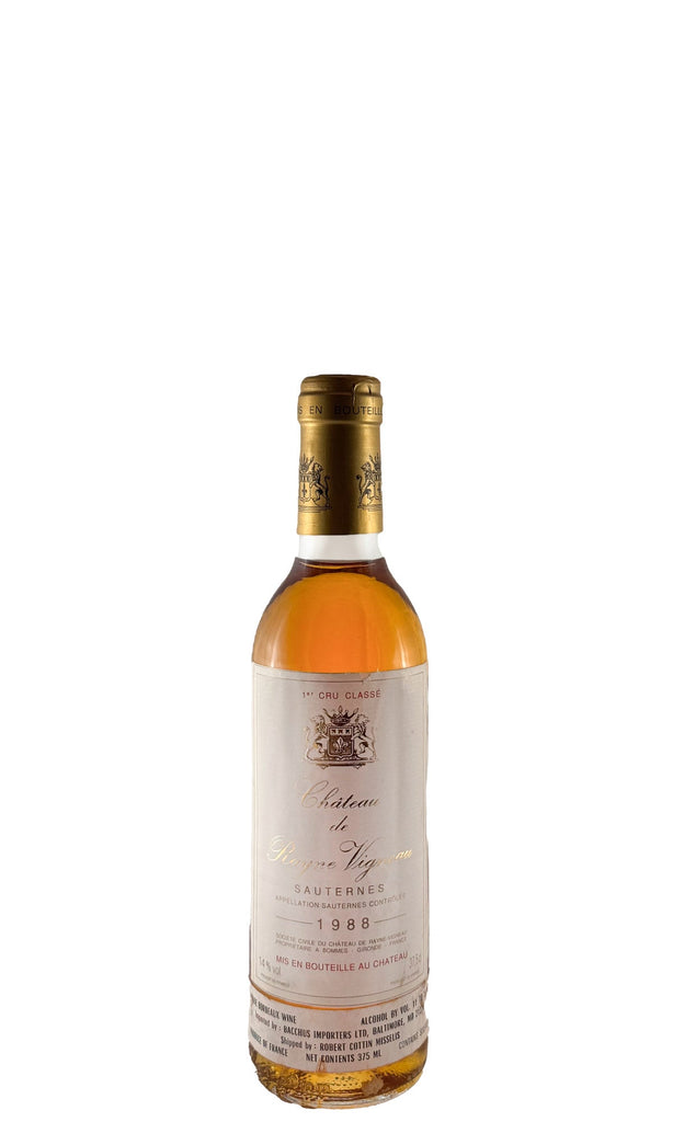 Bottle of Chateau Rayne-Vigneau, Sauternes, 1988 (375ml) - Dessert Wine - Flatiron Wines & Spirits - New York