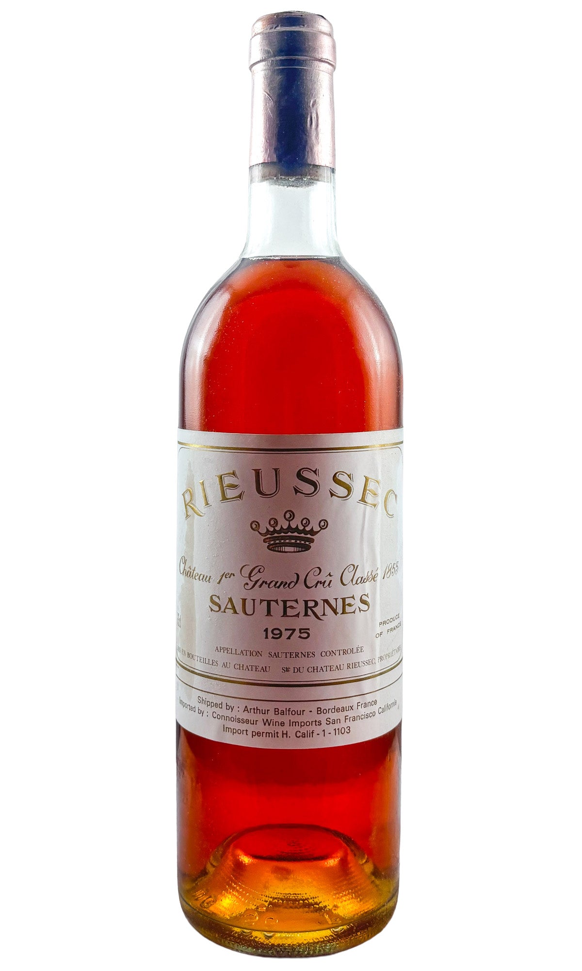 Bottle of Chateau Rieussec, Sauternes, 1975 - Dessert Wine - Flatiron Wines & Spirits - New York