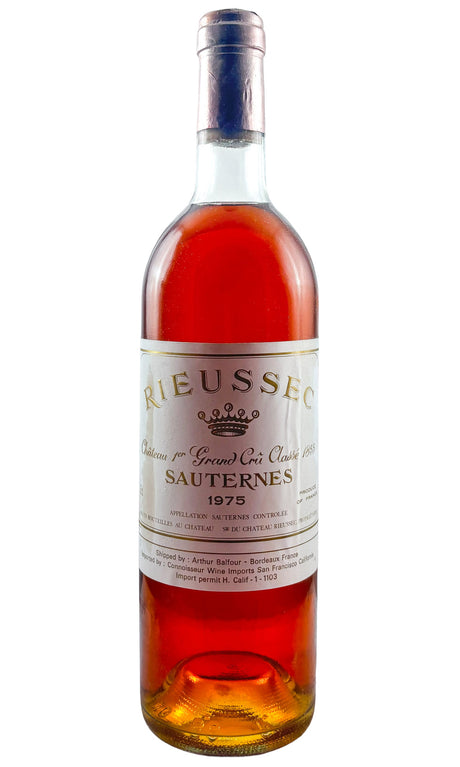 Bottle of Chateau Rieussec, Sauternes, 1975 - Dessert Wine - Flatiron Wines & Spirits - New York