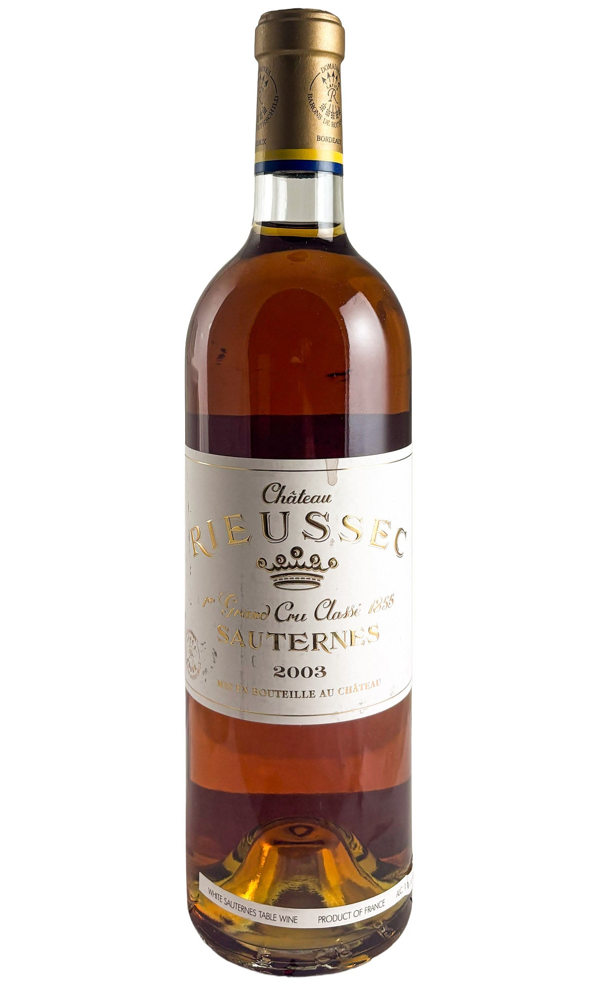 Bottle of Chateau Rieussec, Sauternes, 2003 - Dessert Wine - Flatiron Wines & Spirits - New York