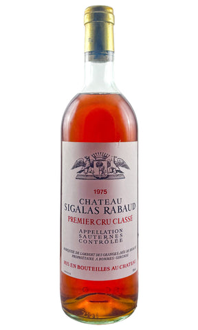 Bottle of Chateau Sigalas Rabaud, Sauternes, 1975 - Dessert Wine - Flatiron Wines & Spirits - New York