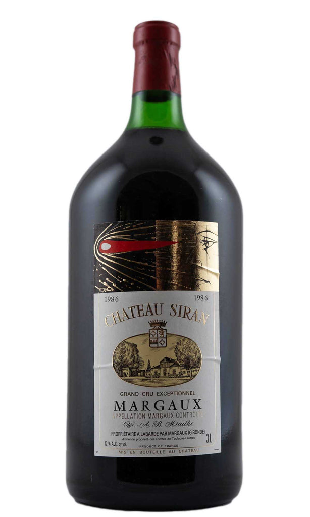 Bottle of Chateau Siran, Margaux, 1986 (3L) - Red Wine - Flatiron Wines & Spirits - New York
