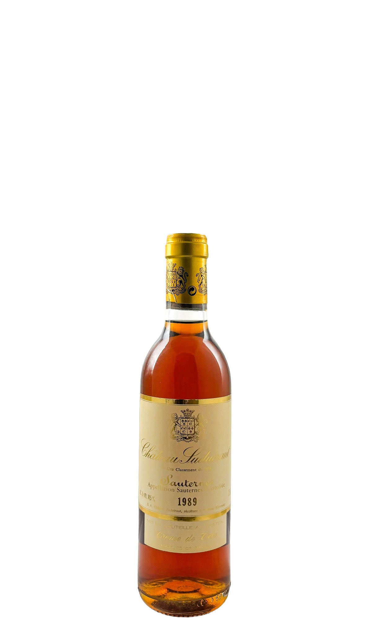 Bottle of Chateau Suduiraut, Sauternes Creme De Tete, 1989 375mL - Dessert Wine - Flatiron Wines & Spirits - New York