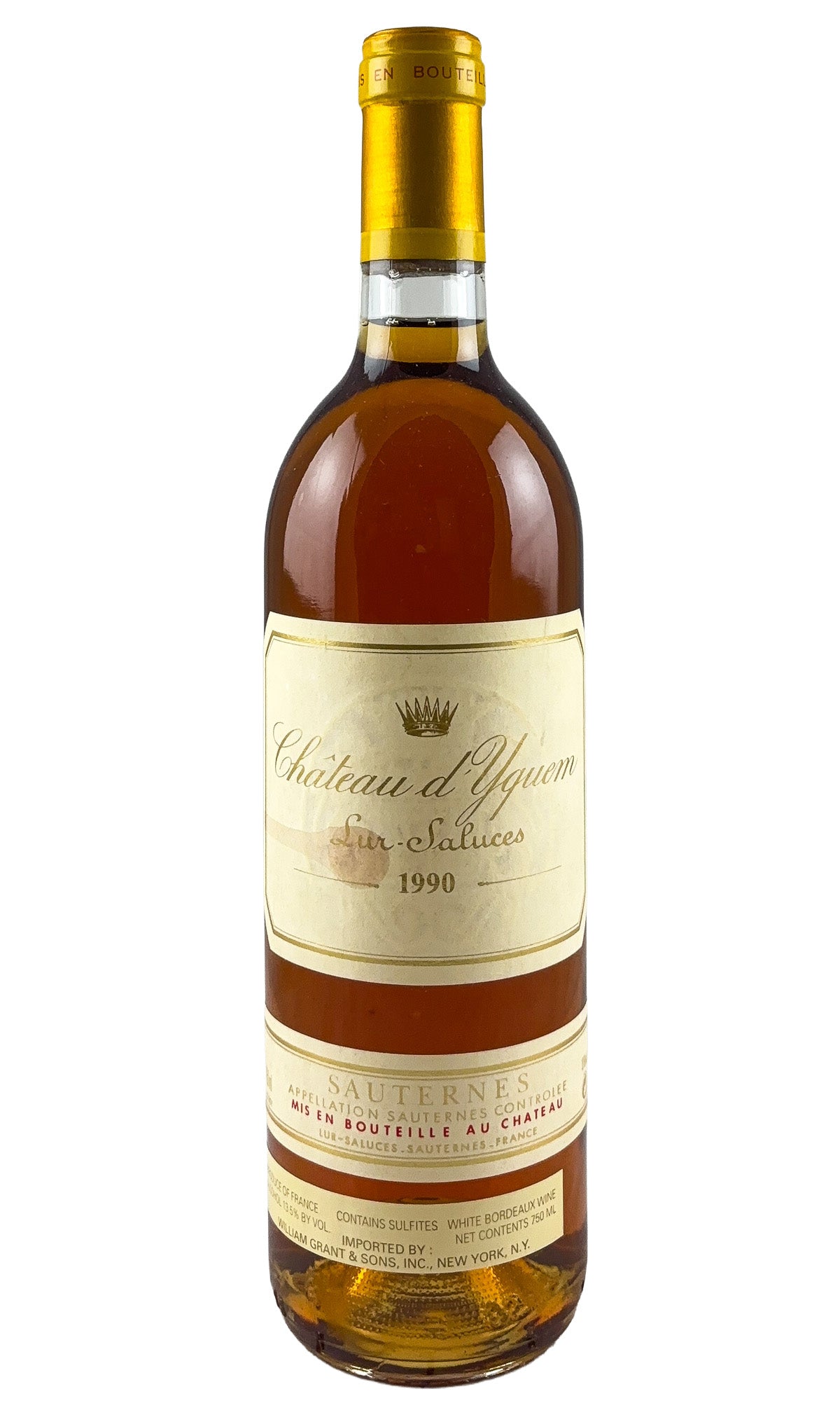 Bottle of Chateau d'Yquem, Sauternes 1er Cru, 1990 - Dessert Wine - Flatiron Wines & Spirits - New York