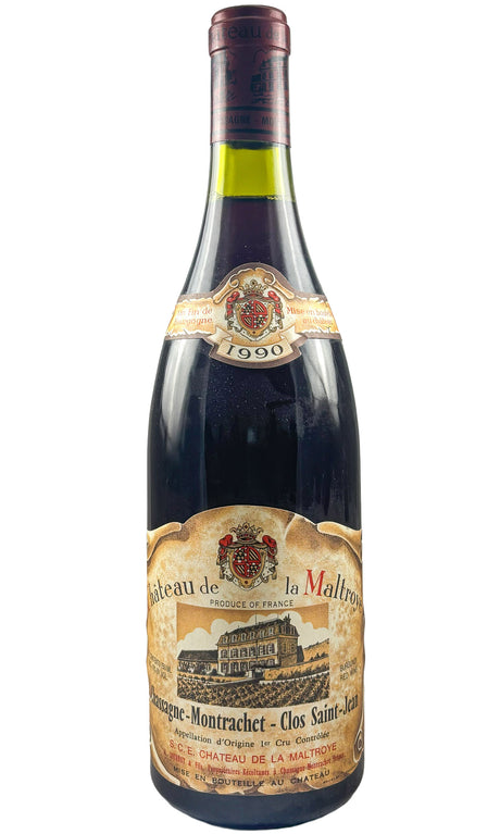Bottle of Chateau de la Maltroye, Chassagne Montrachet 1er Cru Rouge Clos Saint Jean, 1990 - Red Wine - Flatiron Wines & Spirits - New York