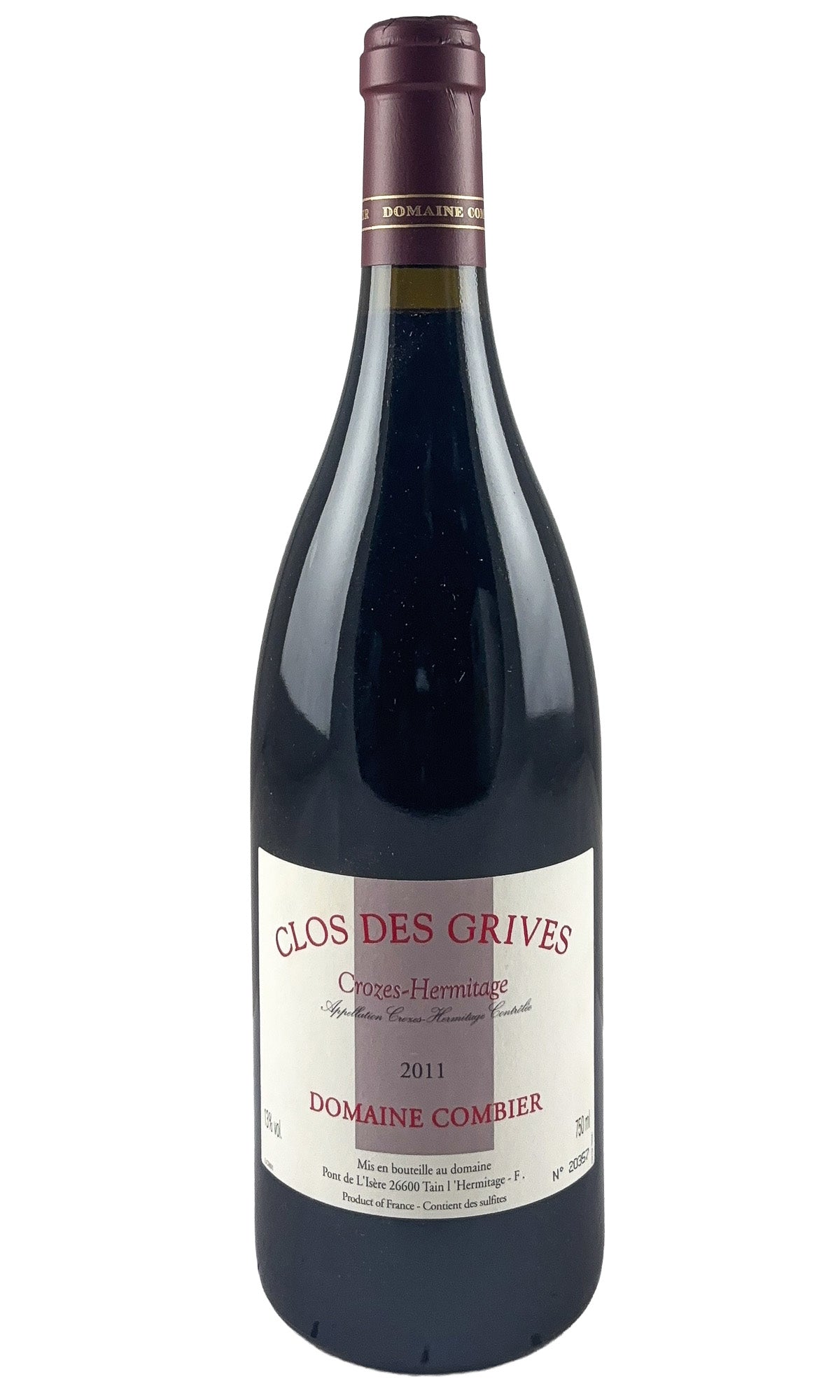 Bottle of Combier, Crozes-Hermitage Clos des Grives, 2011 - Red Wine - Flatiron Wines & Spirits - New York
