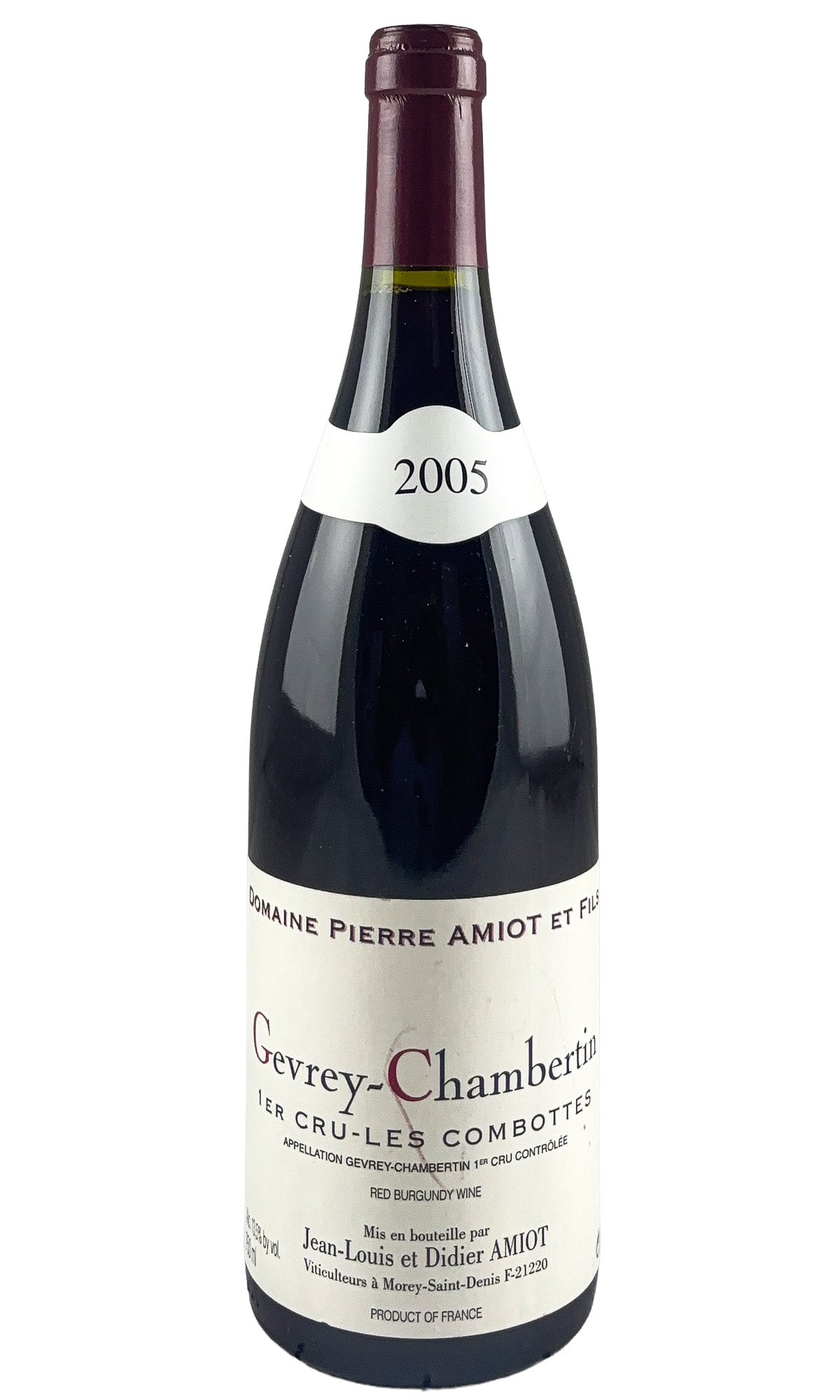 Bottle of Domaine Amiot et Fils, Gevrey-Chambertin 1er Cru Les Combottes, 2005 - Red Wine - Flatiron Wines & Spirits - New York