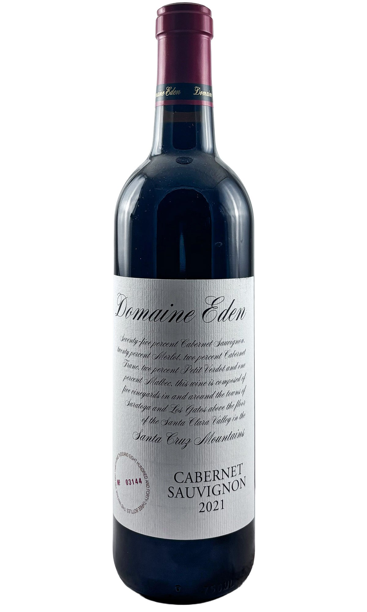 Bottle of Domaine Eden, Santa Cruz Mountains Cabernet Sauvignon, 2021 - Red Wine - Flatiron Wines & Spirits - New York