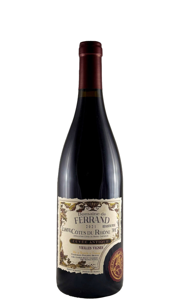 Bottle of Domaine Ferrand, Cotes-du-Rhone Vieilles Vignes Cuvee Antique, 2021 - Red Wine - Flatiron Wines & Spirits - New York