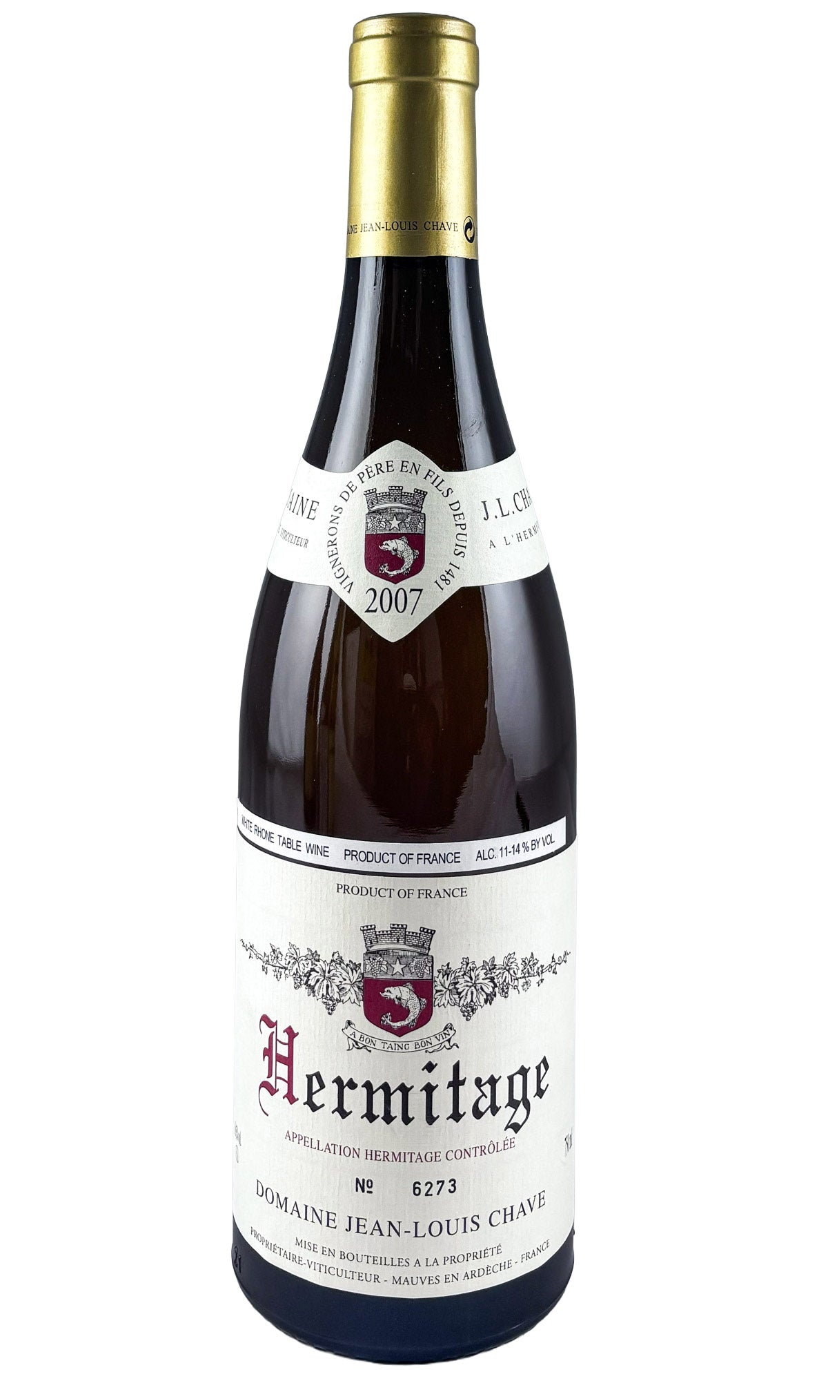 Bottle of Domaine Jean-Louis Chave, Hermitage Blanc, 2007 - White Wine - Flatiron Wines & Spirits - New York