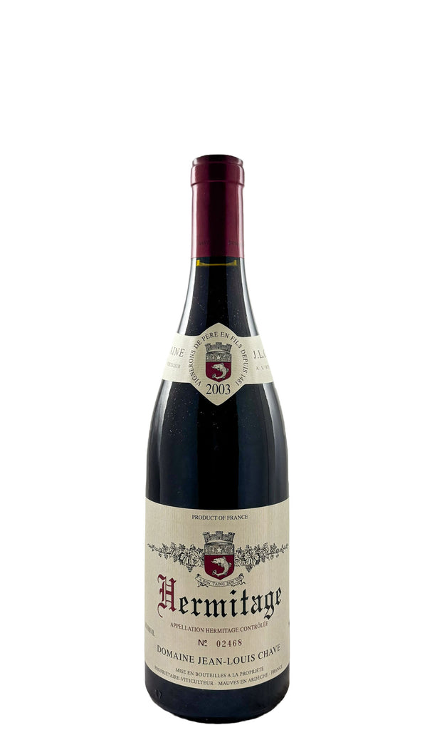 Bottle of Domaine Jean-Louis Chave, Hermitage Rouge, 2003 - Red Wine - Flatiron Wines & Spirits - New York