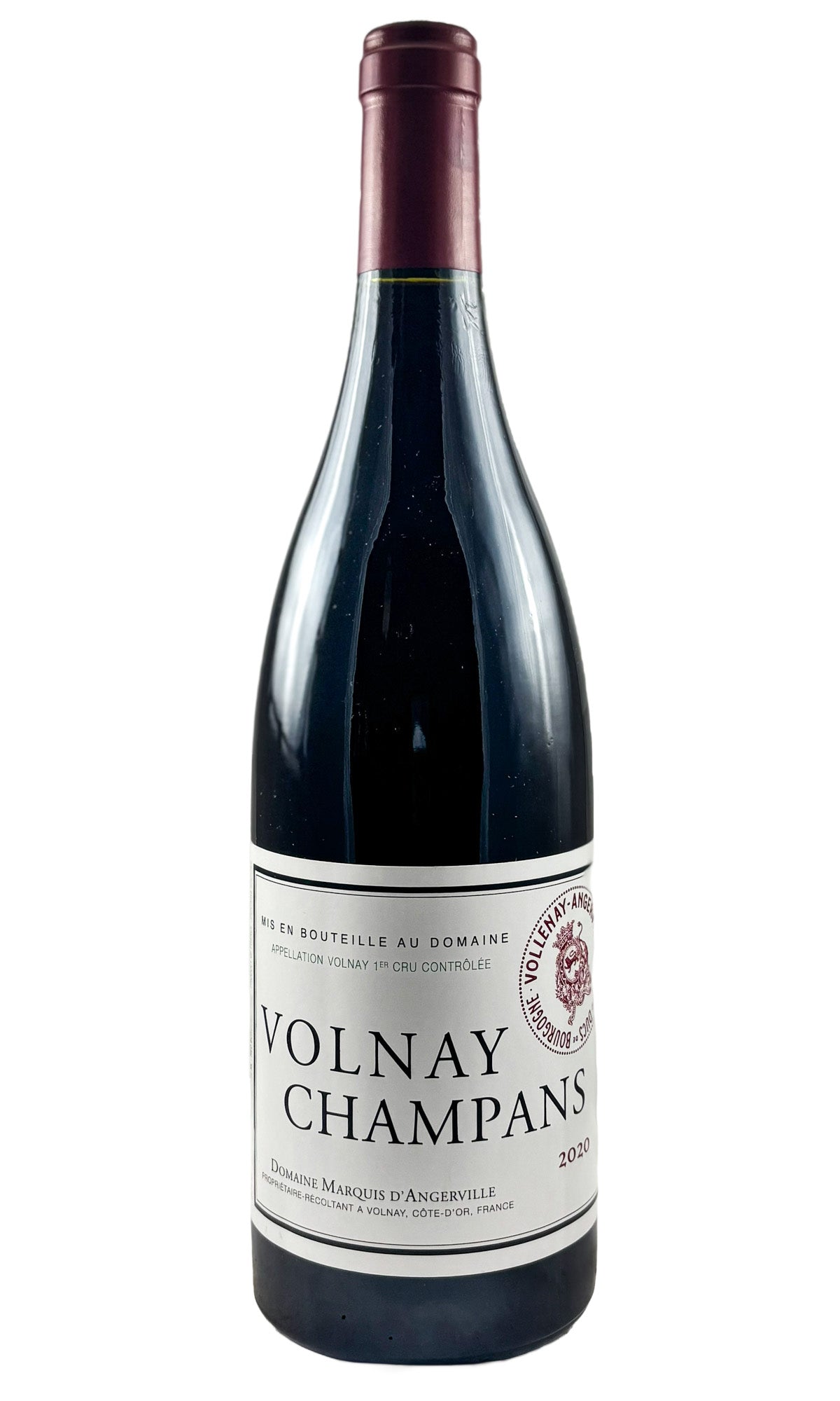 Bottle of Domaine Marquis d'Angerville, Volnay 1er Cru Champans, 2020 - Red Wine - Flatiron Wines & Spirits - New York