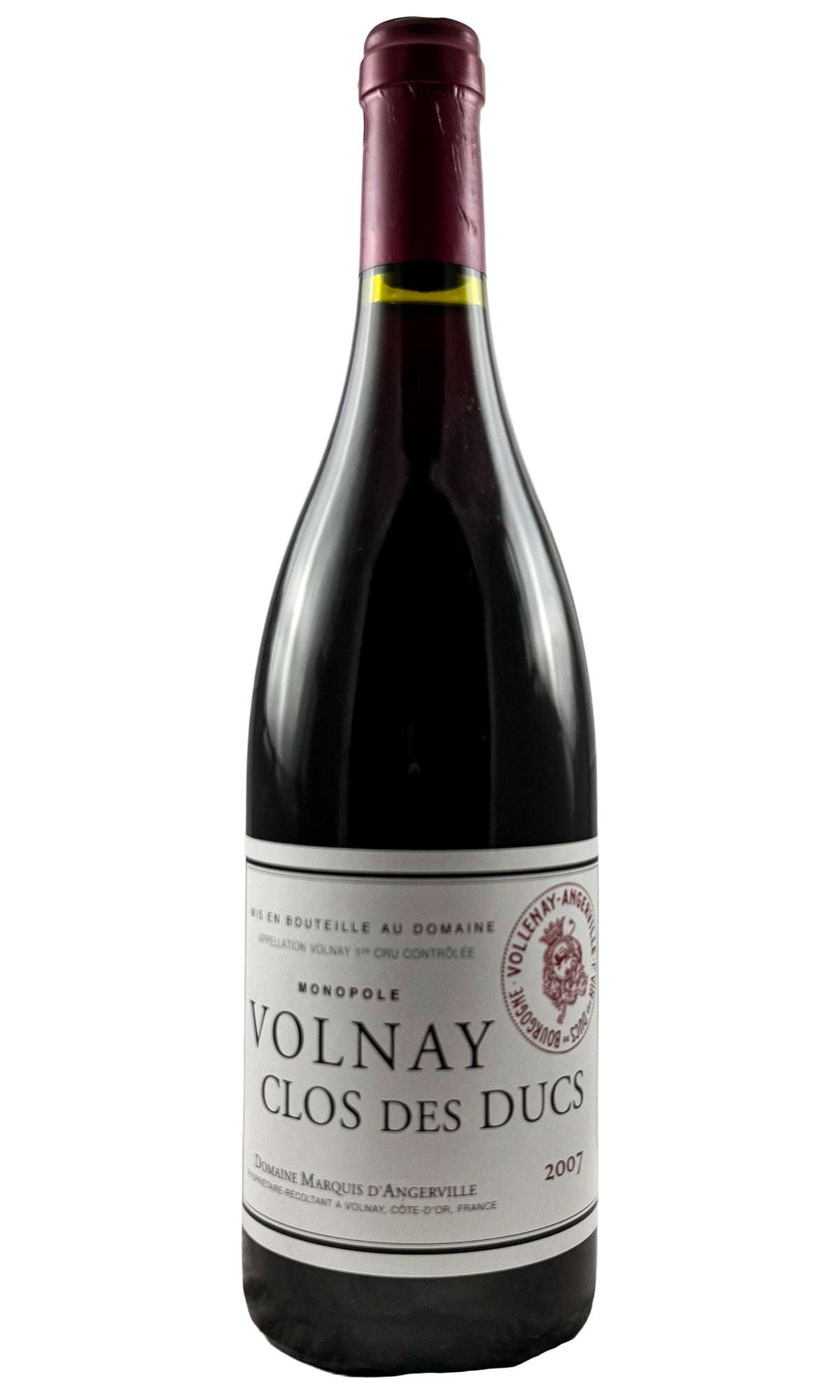 Bottle of Domaine Marquis d'Angerville, Volnay 1er Cru Clos des Ducs, 2007 - Red Wine - Flatiron Wines & Spirits - New York