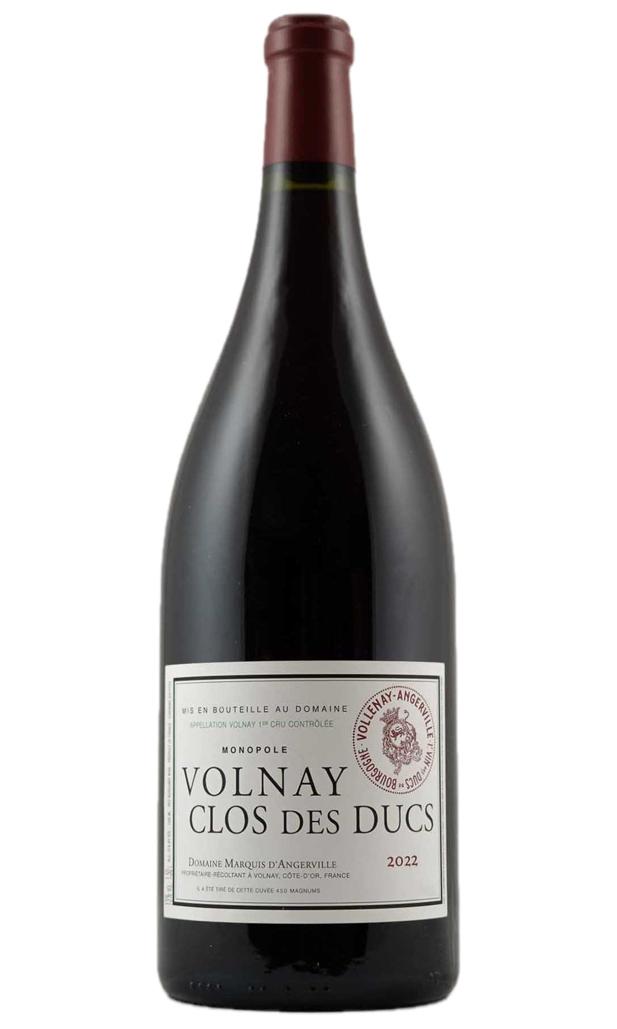 Bottle of Domaine Marquis d'Angerville, Volnay 1er Cru Clos des Ducs, 2022 (1.5L) - Red Wine - Flatiron Wines & Spirits - New York