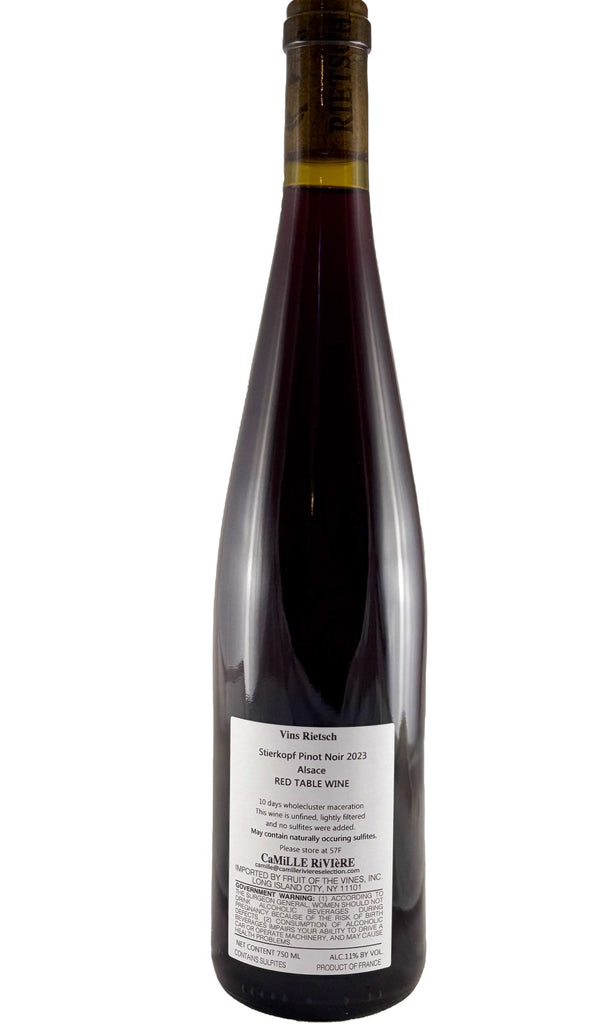 Bottle of Domaine Rietsch, Alsace Pinot Noir "Stierkopf", 2023 - Red Wine - Flatiron Wines & Spirits - New York