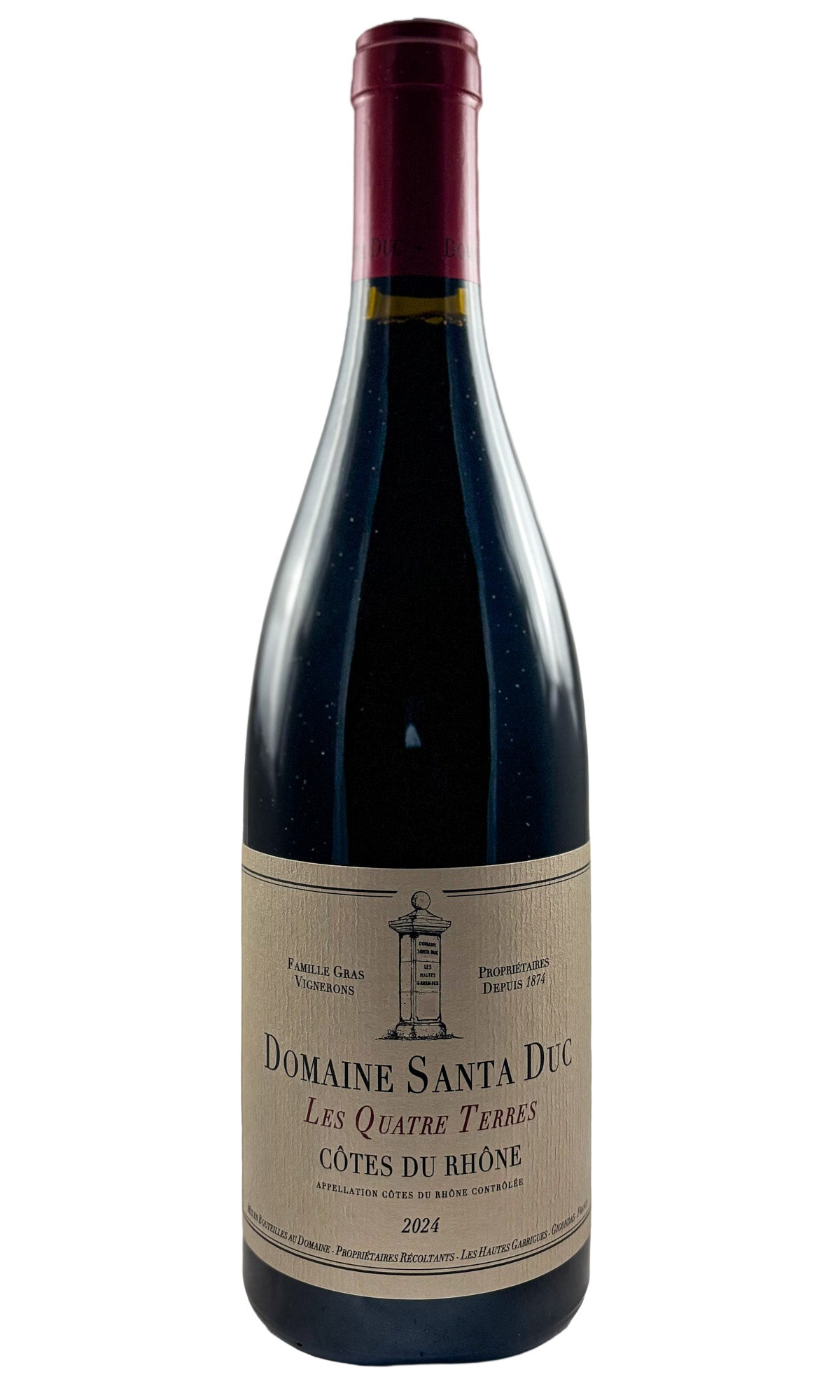 Bottle of Domaine Santa Duc, Cotes du Rhone Les Quatre Terre, 2024 - Red Wine - Flatiron Wines & Spirits - New York
