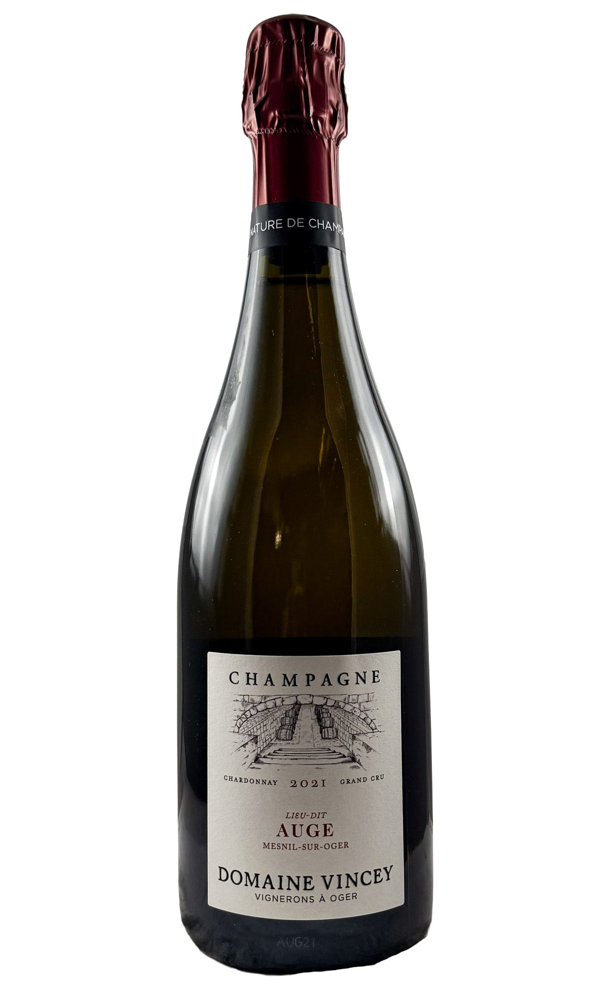 Bottle of Domaine Vincey, Champagne Blanc de Blancs Grand Cru Brut Nature "Auge Mesnil sur Oger", 2021 - Sparkling Wine - Flatiron Wines & Spirits - New York