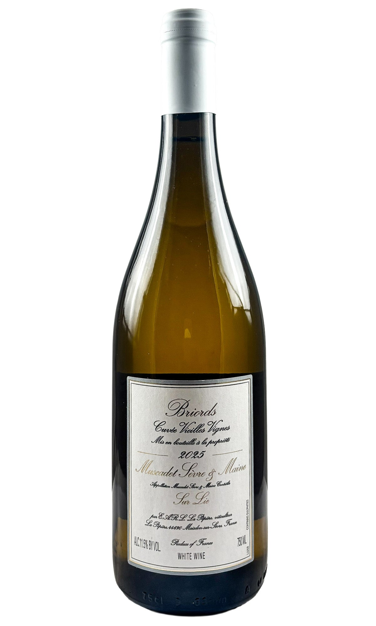 Bottle of Domaine de la Pepiere, Muscadet Sevre-et-Maine Sur Lie "Briords-Cuvee Vieilles Vignes", 2025 - White Wine - Flatiron Wines & Spirits - New York