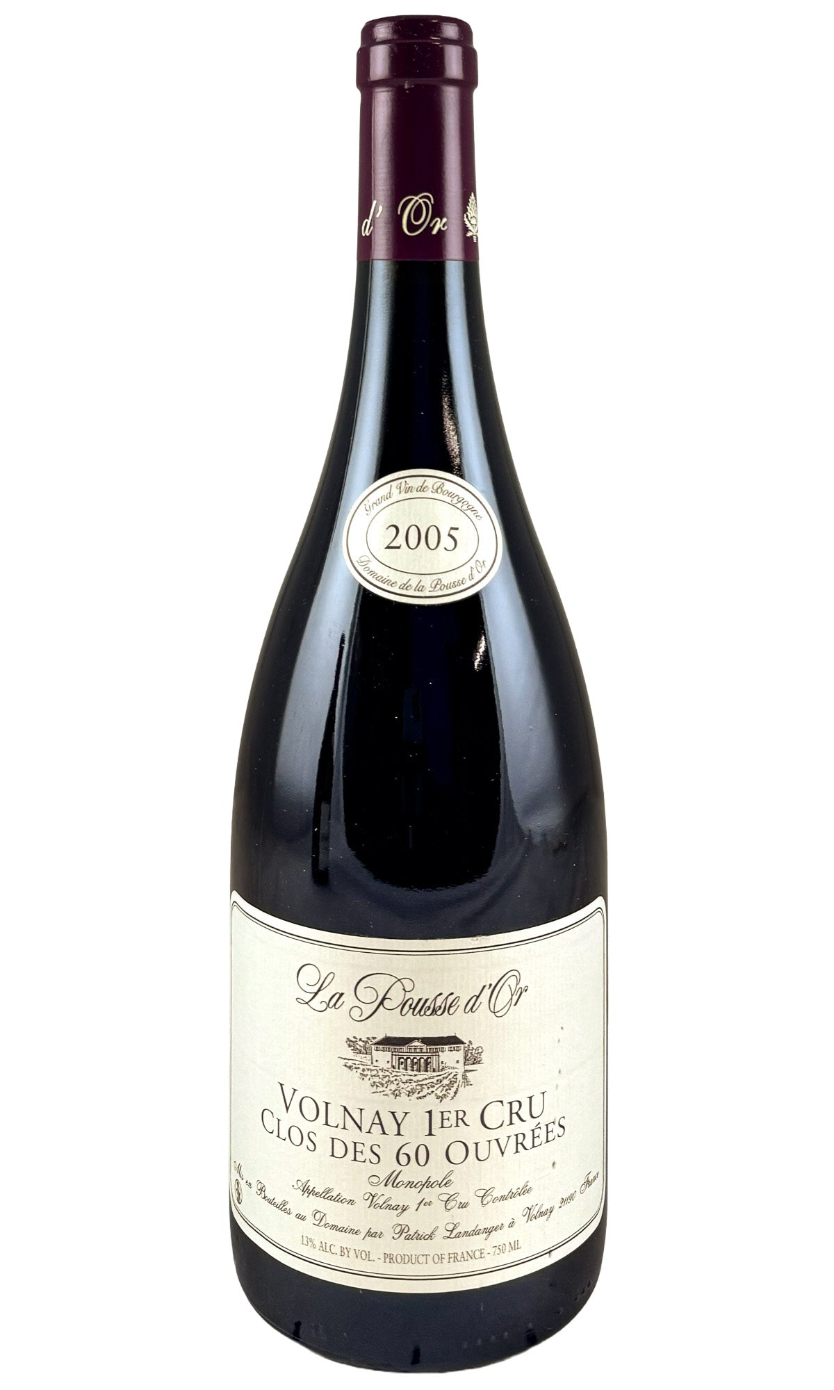 Bottle of Domaine de la Pousse d'Or, Volnay 1er Cru Clos de 60 Ouevres, 2005 - Red Wine - Flatiron Wines & Spirits - New York