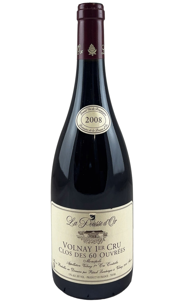 Bottle of Domaine de la Pousse d'Or, Volnay 1er Cru En Cailleret Clos des 60 Ouvrees Premier Cru, 2008 - Red Wine - Flatiron Wines & Spirits - New York