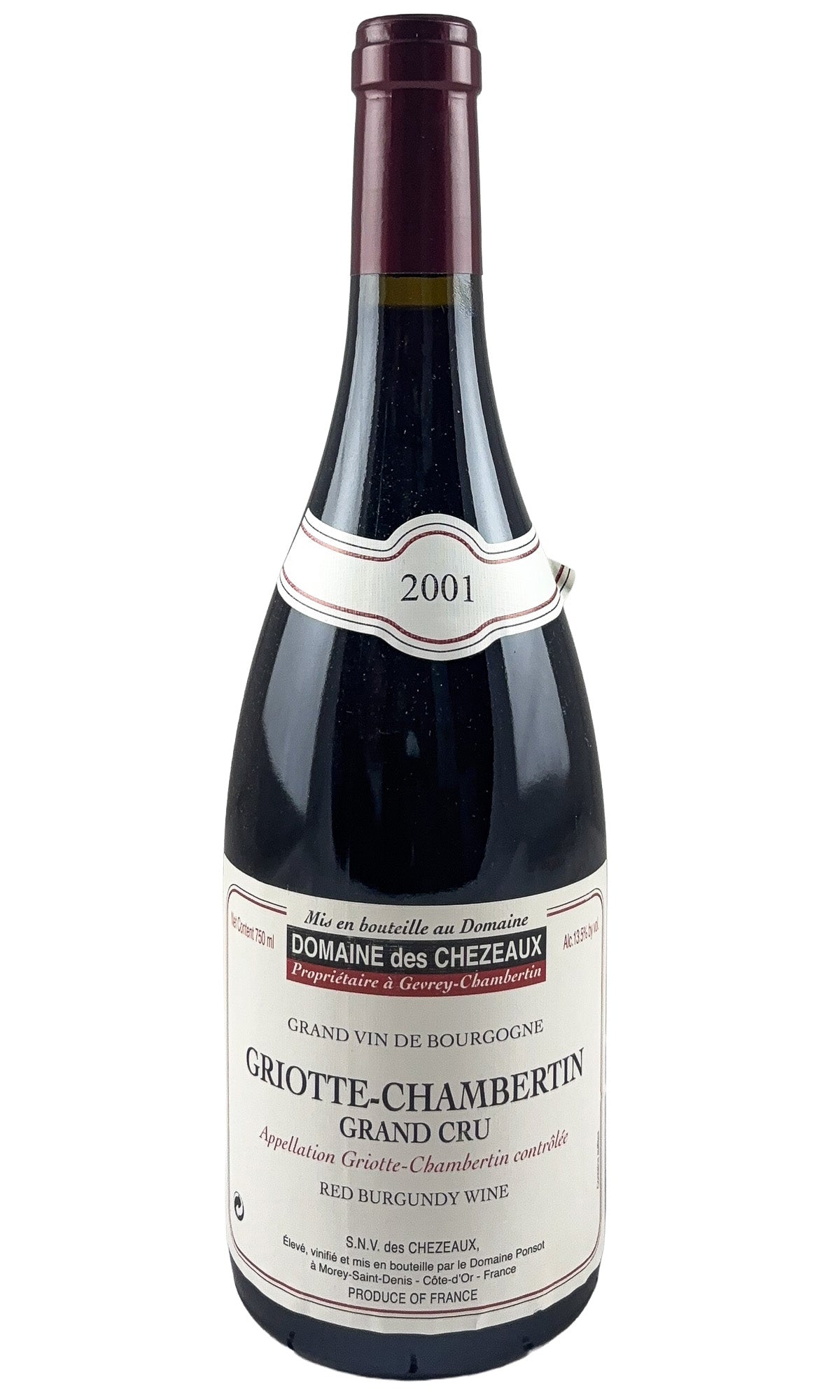 Bottle of Domaine des Chezeaux, Griotte-Chambertin Grand Cru, 2001 - Red Wine - Flatiron Wines & Spirits - New York