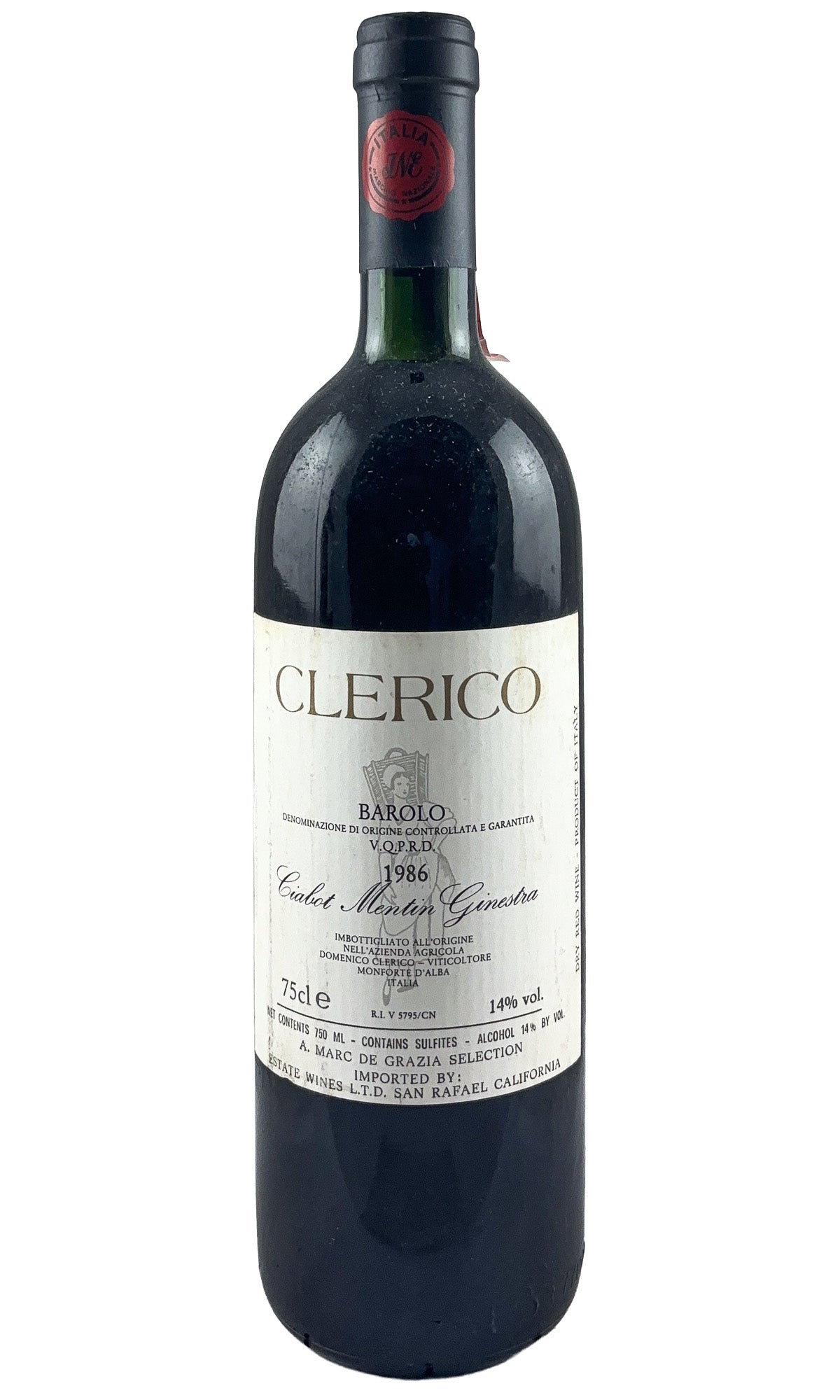 Bottle of Domenico Clerico, Barolo Ciabot Mentin, 1986 - Red Wine - Flatiron Wines & Spirits - New York