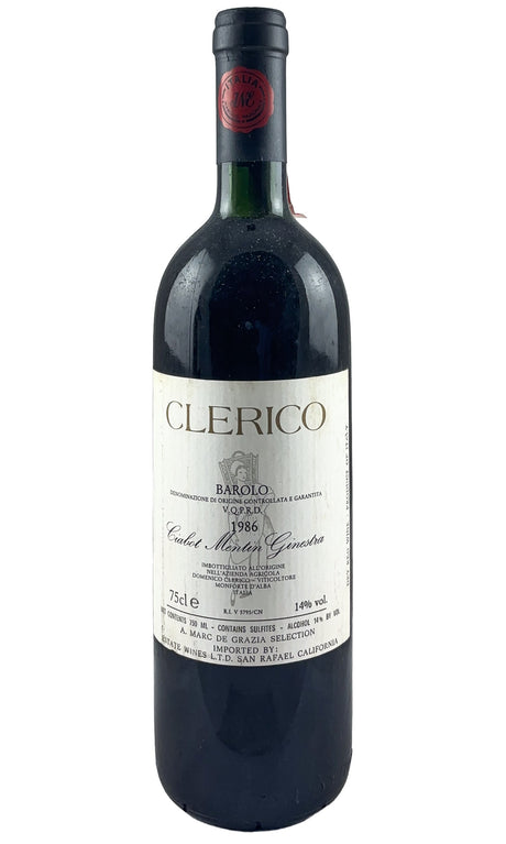 Bottle of Domenico Clerico, Barolo Ciabot Mentin, 1986 - Red Wine - Flatiron Wines & Spirits - New York