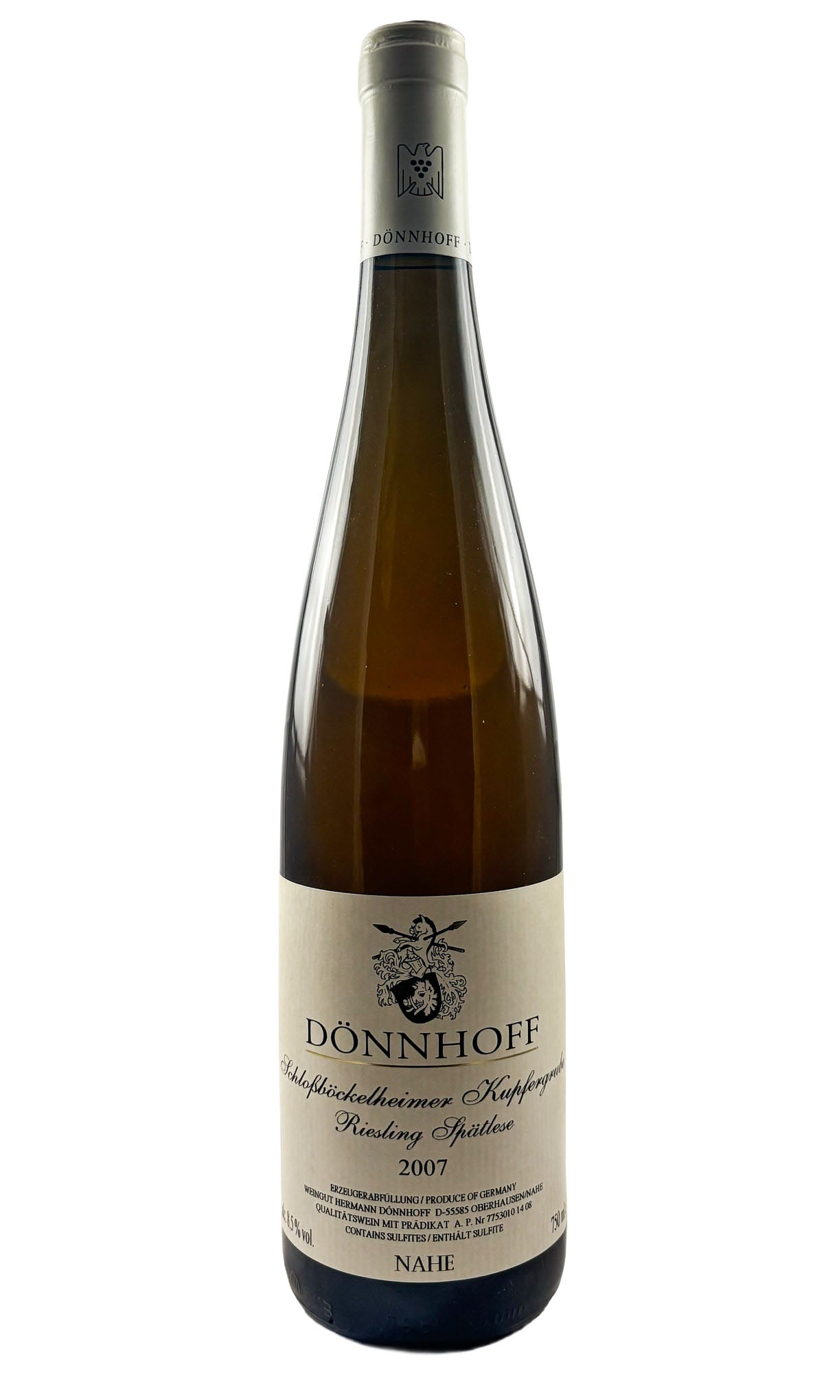 Bottle of Donnhoff, Riesling Spatlese Schlossbockelheimer Kupfergrube, 2007 - White Wine - Flatiron Wines & Spirits - New York
