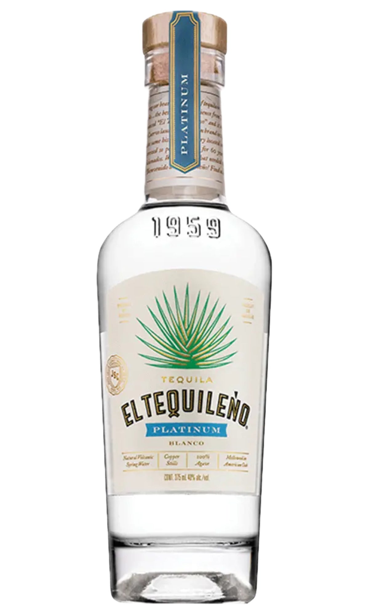 Bottle of El Tequileno, Tequila Platino Blanco, NV (375ml) - Spirit - Flatiron Wines & Spirits - New York