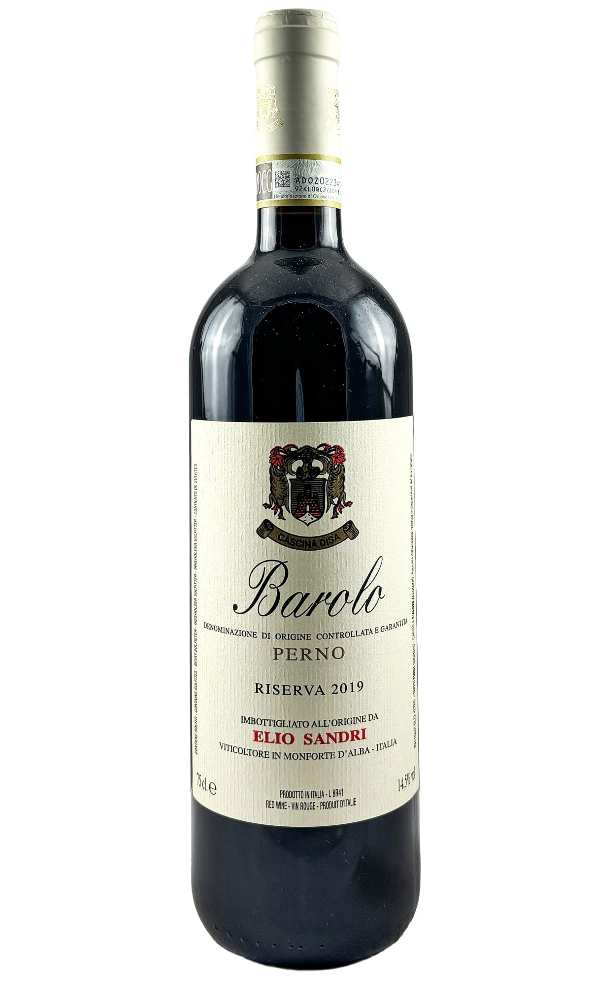 Bottle of Elio Sandri, Barolo Perno Riserva, 2019 - Red Wine - Flatiron Wines & Spirits - New York