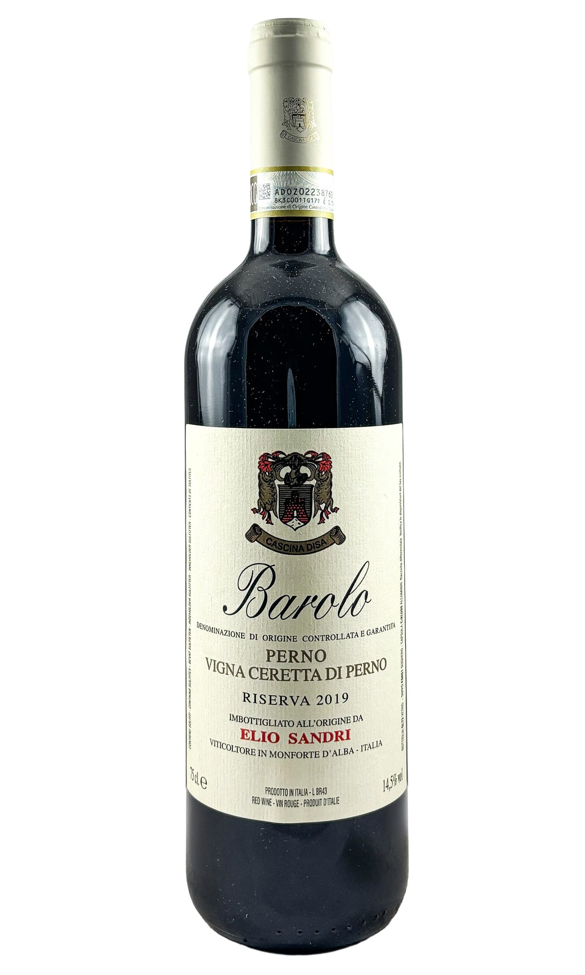 Bottle of Elio Sandri, Barolo Perno Vigna Ceretta Riserva, 2019 - Red Wine - Flatiron Wines & Spirits - New York